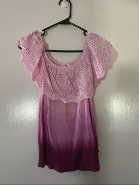 Solitaire Lavender Eyelet Off-Shoulder Blouse